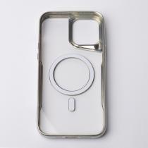 Пластиковый чехол MagSafe NEWZONE для iPhone 14 Pro серебряный