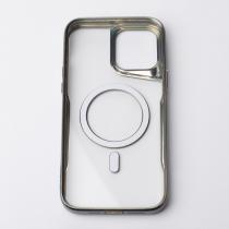 Пластиковый чехол MagSafe NEWZONE для iPhone 15 Pro серый