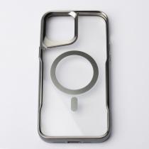 Пластиковый чехол MagSafe NEWZONE для iPhone 15 Pro Max серый