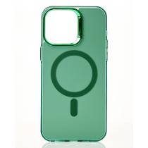 Полиуритановый чехол IMD Colors с поддержкой MagSafe для iPhone 12 Pro Max зеленый