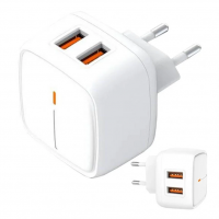 Мережевий зарядний пристрій XO 2USB/2.4A (L61) білий