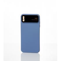 Силиконовый чехол CAMERA PROTECTION для iPhone XS Max серо-синий