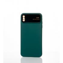 Силиконовый чехол CAMERA PROTECTION для iPhone X / iPhone XS темно-зеленый