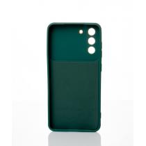 Силиконовый чехол CAMERA PROTECTION для Samsung S21 FE темно-зеленый