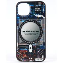 Силиконовый чехол MagSafe Boter "3D" + magsafe PopSocket для iPhone 14 Pro 03 microcircuit