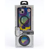 Силиконовый чехол MagSafe Boter "3D" + magsafe PopSocket для iPhone 14 Pro 04 abstraction