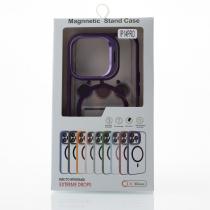 Силиконовый чехол MagSafe CAMERA GLASS PROTECTION для iPhone 14 Pro темно-фиолетовый