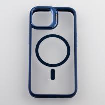 Силиконовый чехол MagSafe CAMERA GLASS PROTECTION для iPhone 15 темно-синий