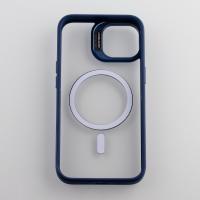 Силиконовый чехол MagSafe CAMERA GLASS PROTECTION для iPhone 15 темно-синий