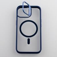 Силиконовый чехол MagSafe CAMERA GLASS PROTECTION для iPhone 15 темно-синий