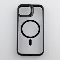 Силиконовый чехол MagSafe CAMERA GLASS PROTECTION для iPhone 15 черный