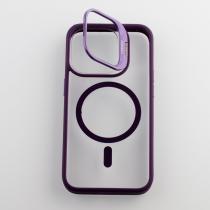 Силиконовый чехол MagSafe CAMERA GLASS PROTECTION для iPhone 14 Pro темно-фиолетовый