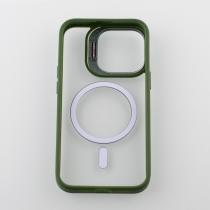 Силиконовый чехол MagSafe CAMERA GLASS PROTECTION для iPhone 13 Pro Max темно-зеленый