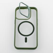 Силиконовый чехол MagSafe CAMERA GLASS PROTECTION для iPhone 13 Pro Max темно-зеленый