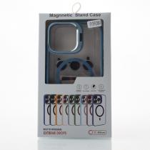 Силиконовый чехол MagSafe CAMERA GLASS PROTECTION для iPhone 13 Pro Max темно-зеленый