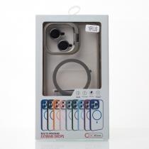 Силиконовый чехол MagSafe CAMERA GLASS PROTECTION для iPhone 16 Plus черный