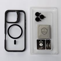 Силиконовый чехол MagSafe CAMERA GLASS PROTECTION для iPhone 16 Plus черный