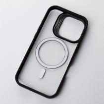 Силиконовый чехол MagSafe CAMERA GLASS PROTECTION для iPhone 16 Plus черный