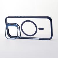 Силиконовый чехол MagSafe CAMERA GLASS PROTECTION для iPhone 16 Plus темно-синий