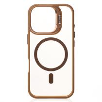 Силиконовый чехол MagSafe CAMERA GLASS PROTECTION для iPhone 16 Pro бронзовый