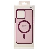 Силіконовий чохол MATTE з підтримкою MagSafe для телефону iPhone 11 burgundy