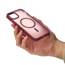 Силіконовий чохол MATTE з підтримкою MagSafe для телефону iPhone 11 burgundy