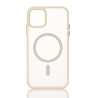 Силиконовый чехол MATTE с поддержкой MagSafe для iPhone 11 cream