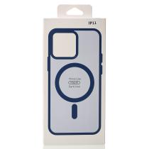 Силіконовий чохол MATTE з підтримкою MagSafe для телефону iPhone 11 dark blue