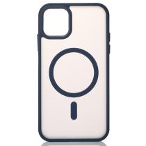 Силіконовий чохол MATTE з підтримкою MagSafe для телефону iPhone 11 dark blue