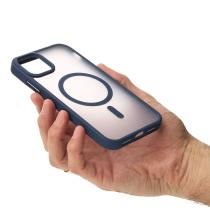 Силіконовий чохол MATTE з підтримкою MagSafe для телефону iPhone 11 dark blue