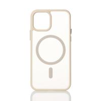 Силиконовый чехол MATTE с поддержкой MagSafe для iPhone 12 cream