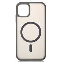 Силіконовий чохол MATTE з підтримкою MagSafe для телефону iPhone 12 titanium black