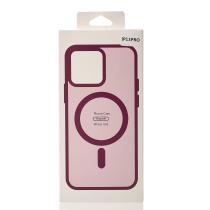 Силиконовый чехол MATTE с поддержкой MagSafe для iPhone 13 Pro burgundy