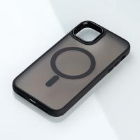 Силіконовий чохол MATTE з підтримкою MagSafe для телефону iPhone 15 classic black