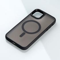 Силіконовий чохол MATTE з підтримкою MagSafe для телефону iPhone 15 classic black