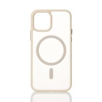 Силиконовый чехол MATTE с поддержкой MagSafe для iPhone 15 cream