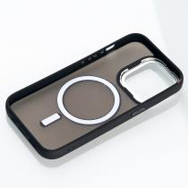 Силіконовий чохол MATTE з підтримкою MagSafe для телефону iPhone 15 Pro Max classic black