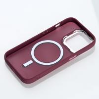 Силіконовий чохол MATTE з підтримкою MagSafe для телефону iPhone 15 Pro Max burgundy