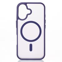 Силиконовый чехол MATTE с поддержкой MagSafe для iPhone 16 Plus dark purple