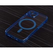 Силиконовый чехол SHADE PHONE с поддержкой MagSafe для iPhone15 Plus синий