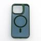 Силиконовый чехол MagSafe SHADOW для iPhone 15 Pro Max зеленый
