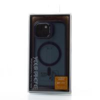 Силиконовый чехол MagSafe SHADOW для iPhone 15 темно-фиолетовый