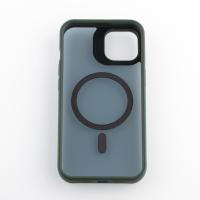 Силиконовый чехол MagSafe SHADOW для iPhone 15 зеленый