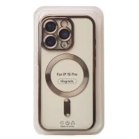 Силіконовий чохол MagSafe SHINING MATTE для телефону iPhone 16 Pro desert titanium