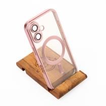 Силіконовий чохол MagSafe SHINING MATTE для телефону iPhone 16 pink