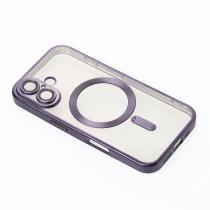 Силіконовий чохол MagSafe SHINING MATTE для телефону iPhone 16 deep purple