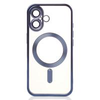 Силиконовый чехол MagSafe SHINING MATTE для iPhone 16 blue titanium