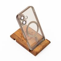 Силиконовый чехол MagSafe SHINING MATTE для iPhone 16 Plus natural titanium