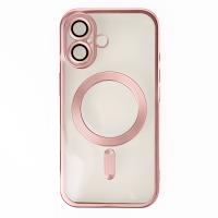 Силиконовый чехол MagSafe SHINING MATTE для iPhone 16 Plus pink