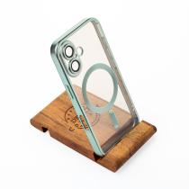 Силіконовий чохол MagSafe SHINING MATTE для телефону iPhone 16 Plus mint